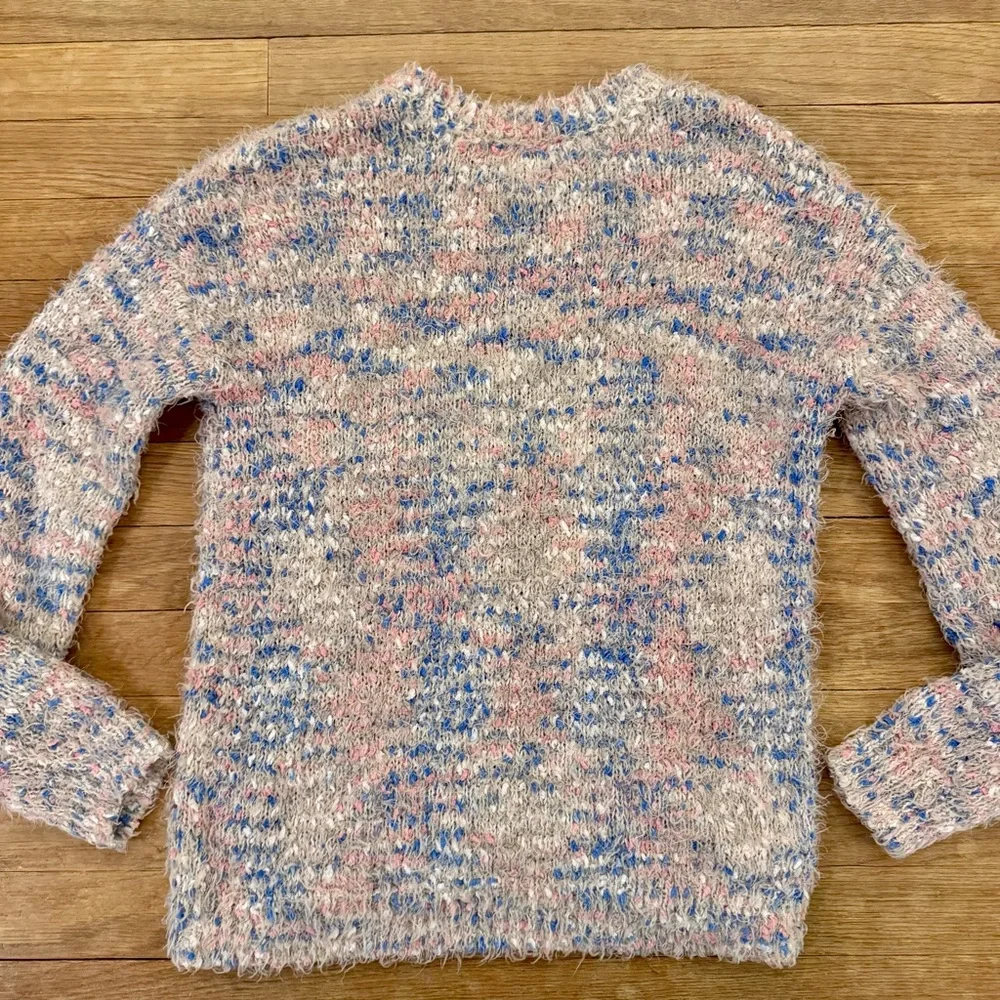SO Women's Blue and Pink Crewneck Fuzzy Sweater - Small S
 b70 - Picture 4 of 4